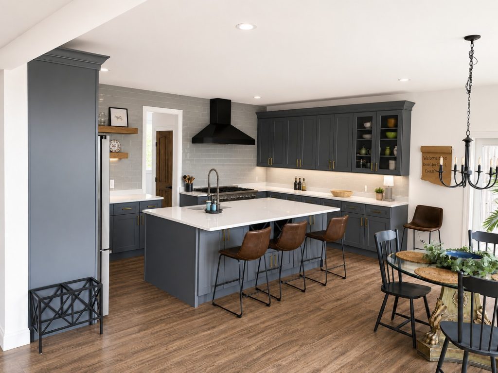 Concept art of a newly renovated kitchen